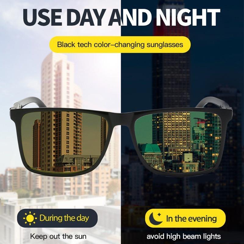 Berrybarton - Kacamata Pria Kotak Polarized Mengemudi Sunglasses 8206