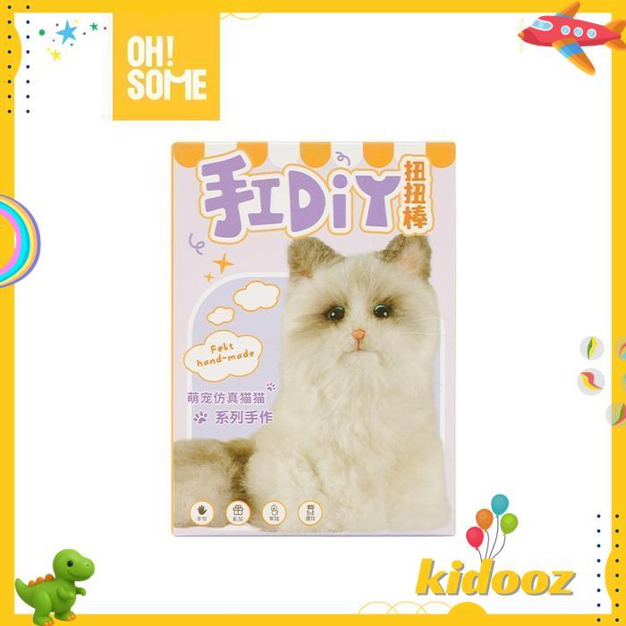 OHSOME - DIY WOOL KIT BONEKA KERAJINAN TANGAN BAHAN FELT BERUANG DAN KUCING - WOOL FELT HANDMADE KIT