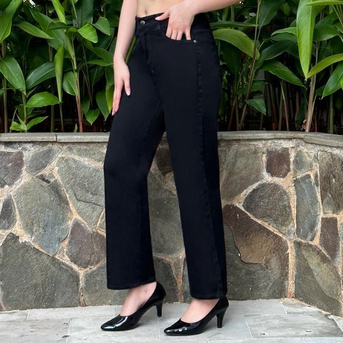 BANDIDAS - HW Kulot Jeans Panjang Wanita Strech JUMBO Bsize Hitam