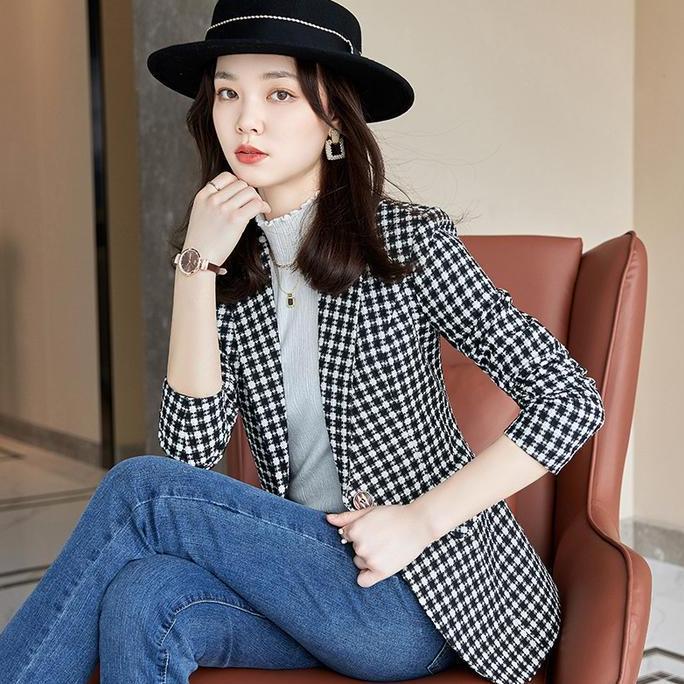 BLAZER TWEED IMPORT KOREA JAS KERJA OUTER WANITA
