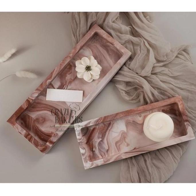 CETAKAN SILIKON NAMPAN PERSEGI RECTANGLE TRAY RESIN COASTER MOLD