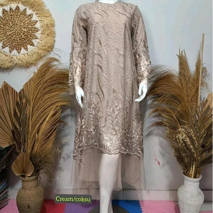 KEBAYA MIDI DRESS BRUKAT/ DRESS BRUKAT BUSUI /DRESS BRUKAT NATAL/DRESS BRUKAT PESTA Mewah