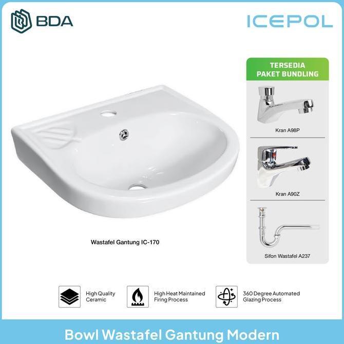 Icepol Wastafel Cuci Tangan Wastafel Kamar Mandi Wastafel IC Set Bundling 170 Promo Premium