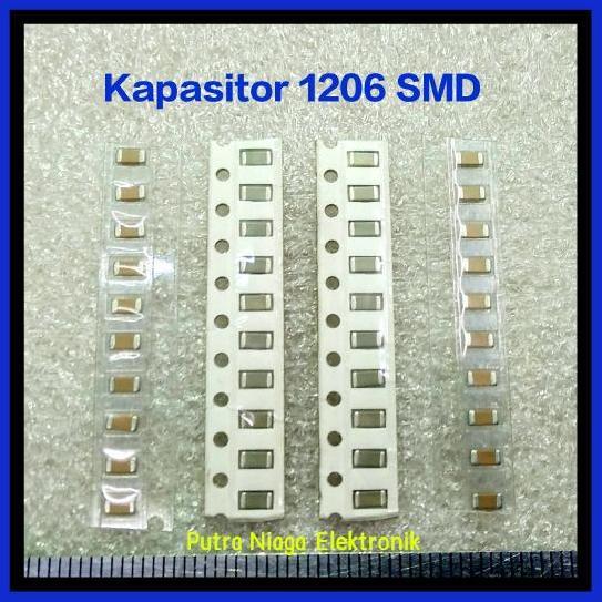 Diskon (10) Kapasitor SMD 1206 120pf 220pf 390pf 470pf 680pf 820pf 1N5 2N2 10N 27N putran1a