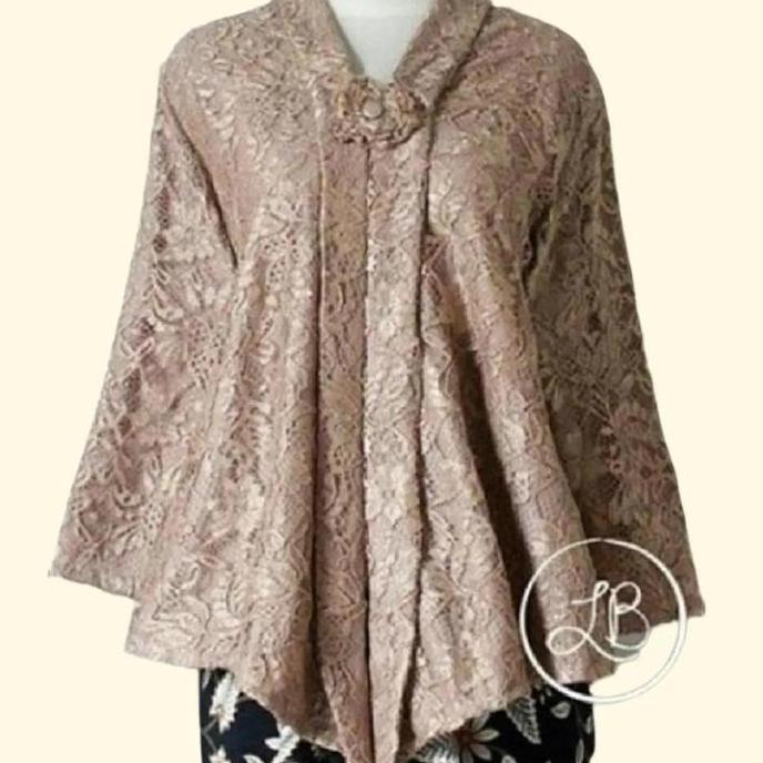 Atasan Kebaya Modern Brukat Rinjani Pilihan Warna Brokat Kancing Full Furing Lengan Panjang 7/8 untu