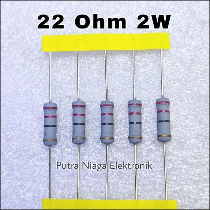 Murah (10) Resistor 22R 2W Taiwan 22ohm 2watt 22 ohm 2 Watt putran1a Kualitas Baik