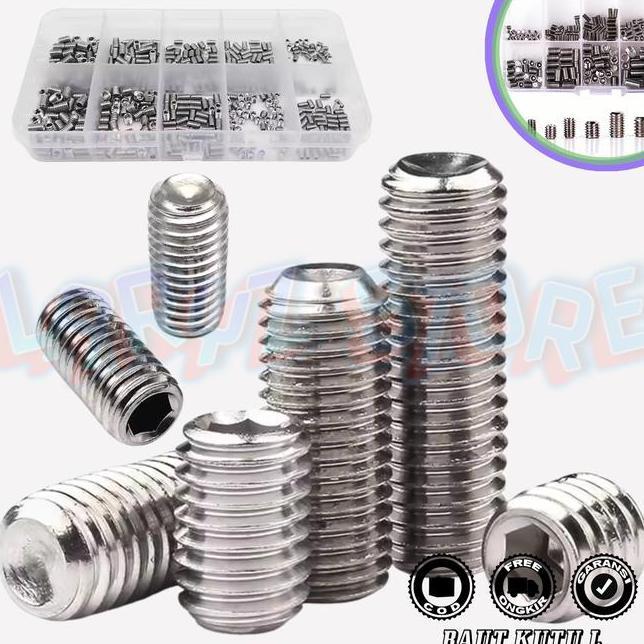 Baut Kutu L Sekrup Tanam M3 M4 M5 M6 M8  Skrup Mur Nanas Hex Stainless 200 Pcs