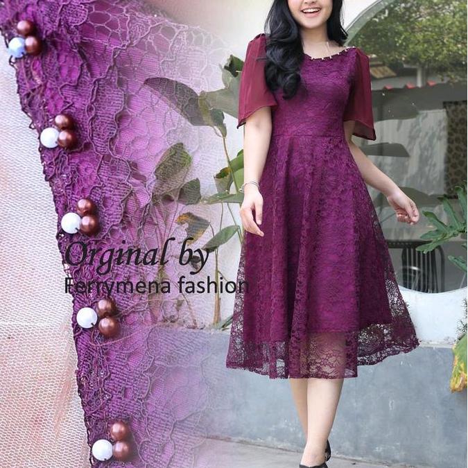 Kebaya Natal Dress Maira Brokat Payet Tangan Organza Baju Kondangan Pesta Wisuda Mewah Formal Remaja
