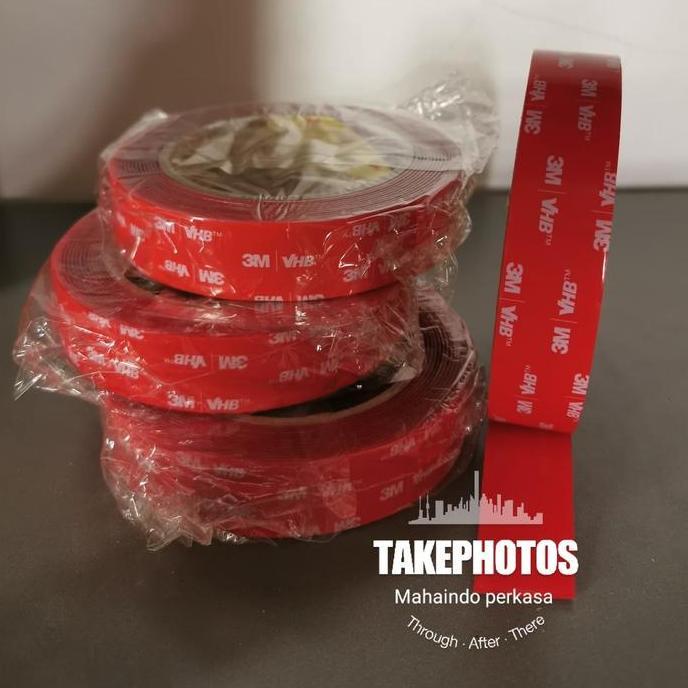Promo Double tape 3M VHB merah clear - Perekat original 3m bening 24mm Diskon