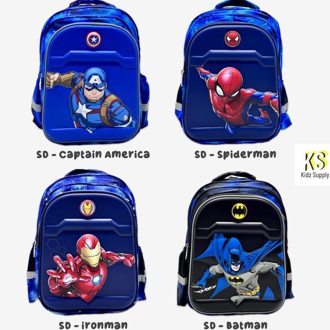 Tas Ransel Sd Tk Anak Laki Laki Gambar Spiderman Captain America Mario