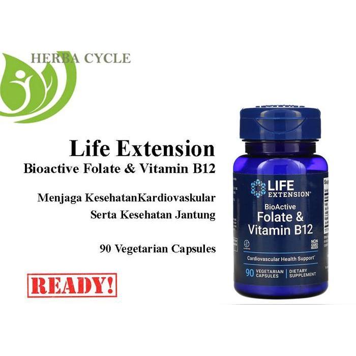 Life Extension BioActive Folate Vit B12 (90 Veg) Vitamin B12 ORI USA