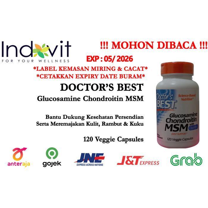 Doctors Best Glucosamine Chondroitin MSM with OptiMSM 120 veggie