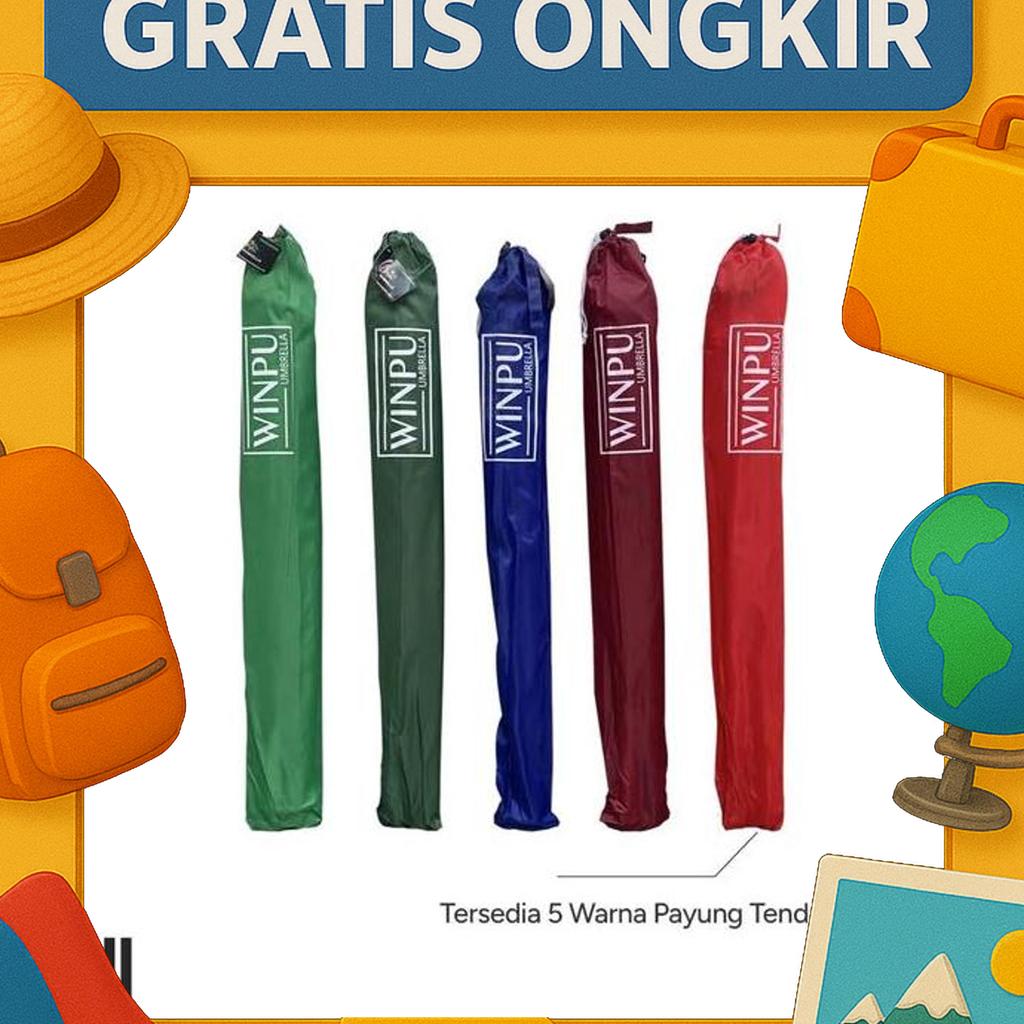 Payung Tenda 2 Lapis Payung Taman Pantai Uv Series Winpu 90 Cm/36 Inch