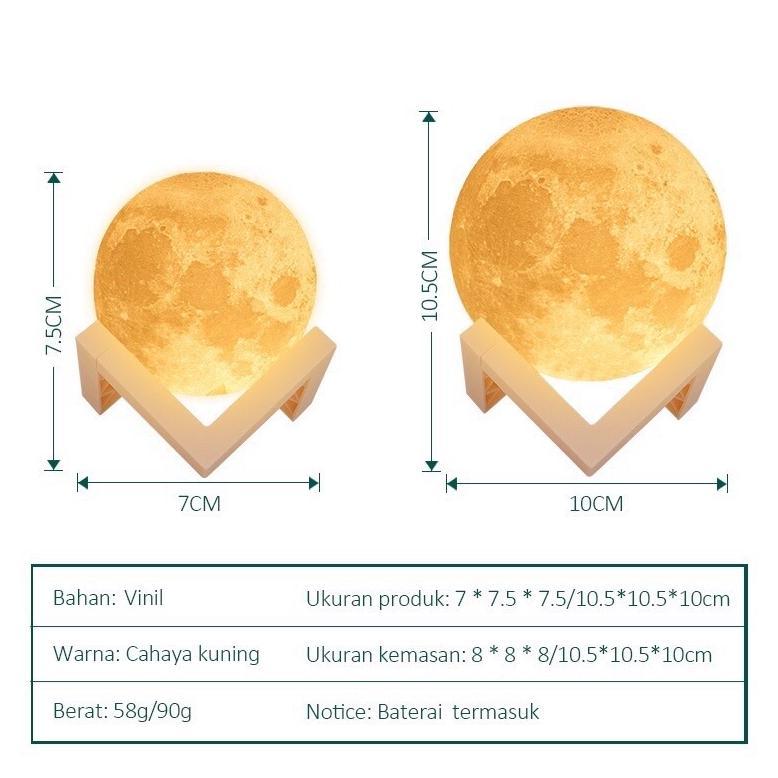CUCI GUDANG CUCI GUDANG LAMPU TIDUR MOON UNIK DAN LUCU LAMPU TIDUR AESTETIC
