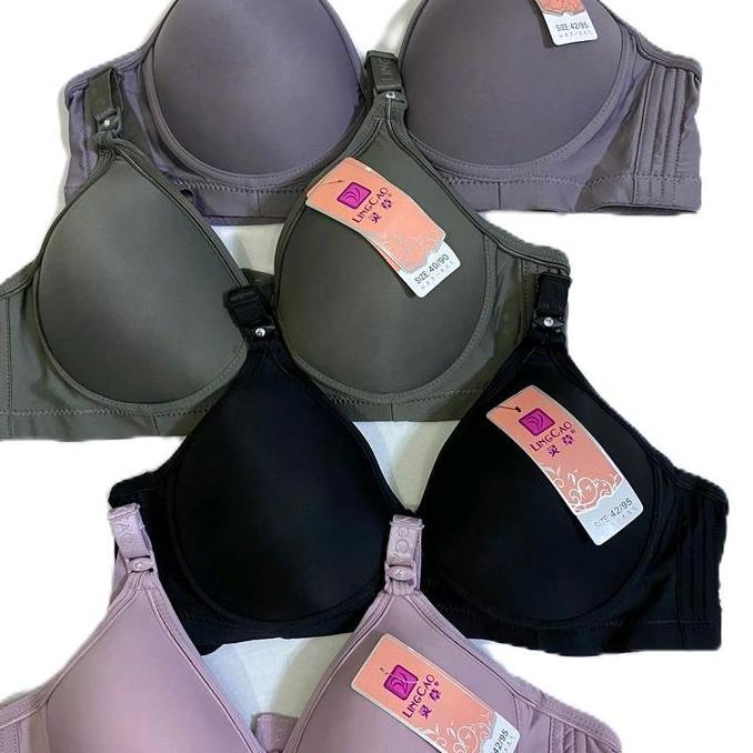 Promo Bra Lingcao B5 | Bh Busa Cup B Nyaman Tanpa Kawat | Bra Wanita Lingcao Original Kait 3 Cup bes