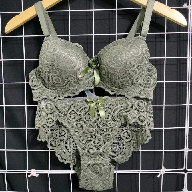Promo bra set wanita import korea bra set kawat busa tebal Diskon