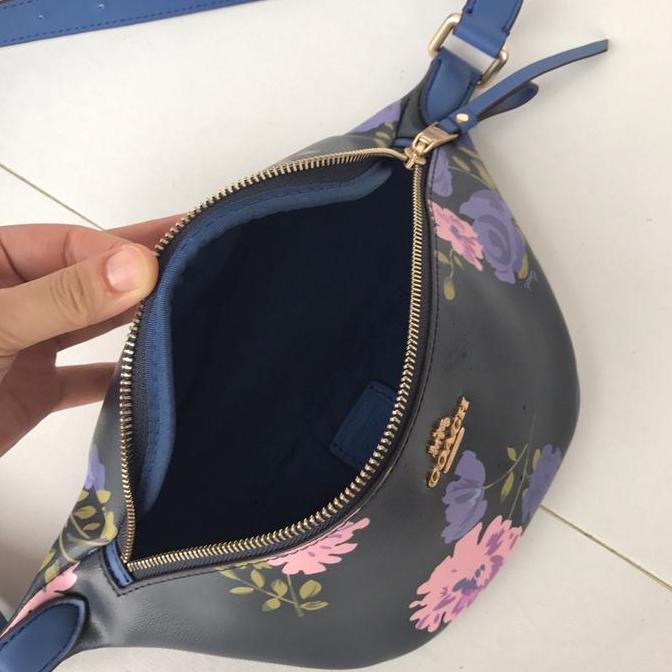 Tas WaistBag Coach Belt Bag With Painted Peony Wanita Branded Orinal