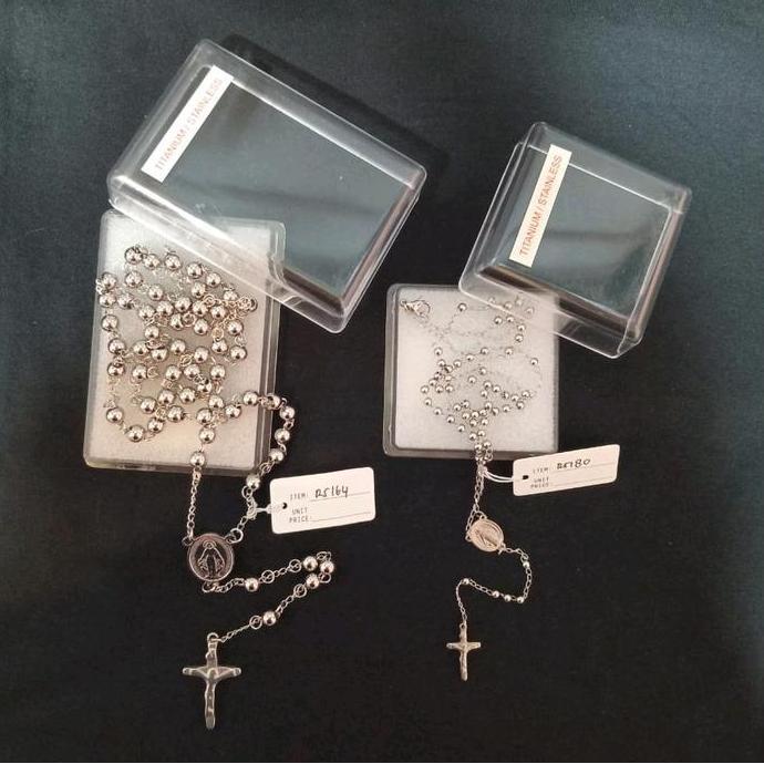 Rosario Titanium warna Gold & Silver ukuran Kecil & besar  katolik