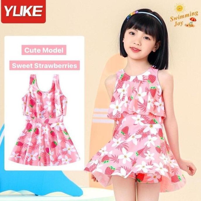 Promo Baju Renang Anak Perempuan sampai Remaja Lucu Two Pieces Strawberries Diskon