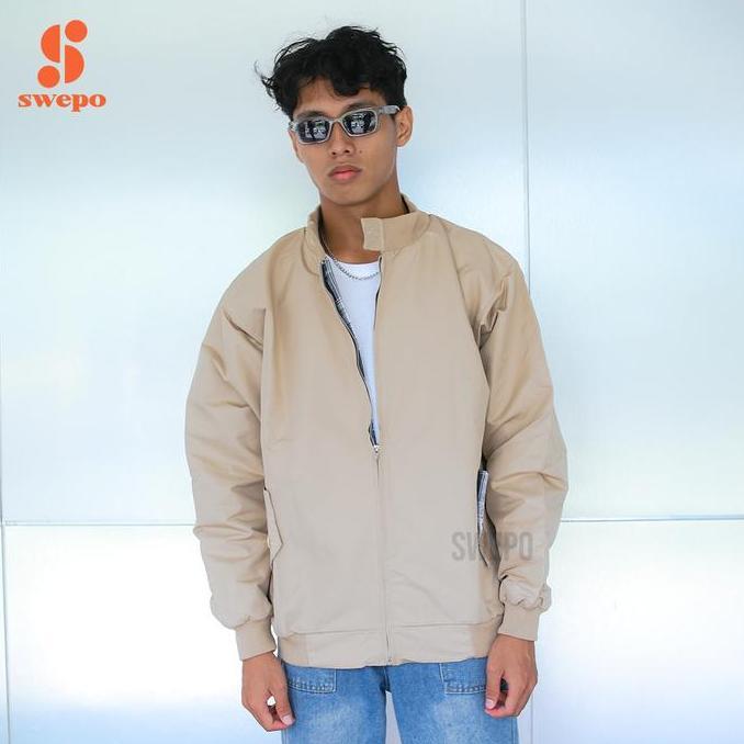 SWEPO Harrington Jacket (Polos) Size M-XXL (Pria & Wanita)
