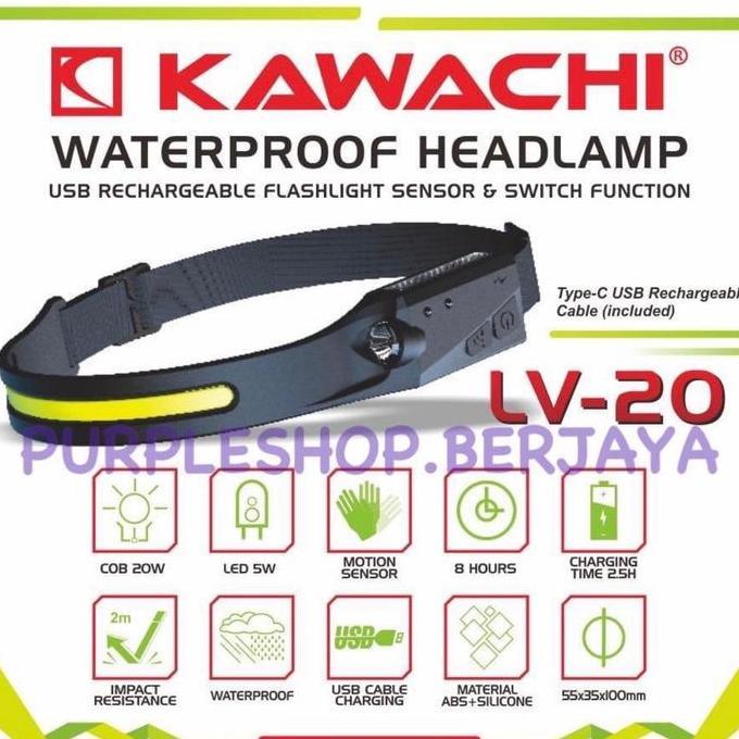 Diskon Kawachi Senter Kepala Cob Led 20Watt Dan 5Watt Senter Samping Waterproof Lv 20