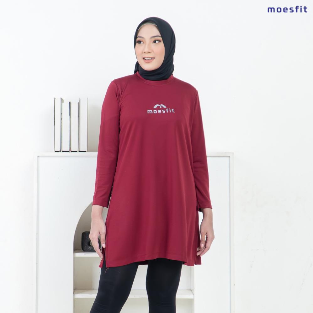 pengiriman cepat - atasan tunik olahraga kaos olahraga muslimah bahan dry fit