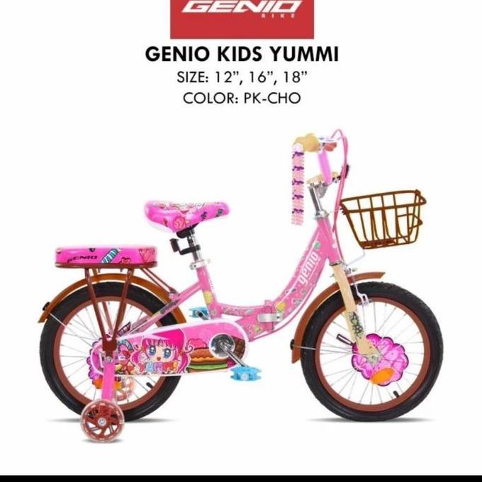 Promo Sepeda Anak Mini Perempuan 16 Inch Genio Yummi Lipat Diskon