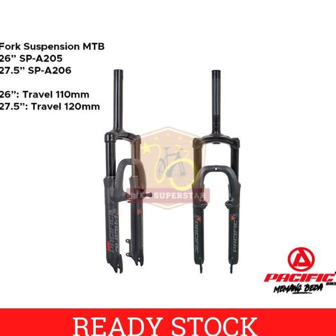 Promo Fork Garpu Sepeda Gunung Pacific A205 A206 MTB 26 27.5 Disc V Brake Diskon