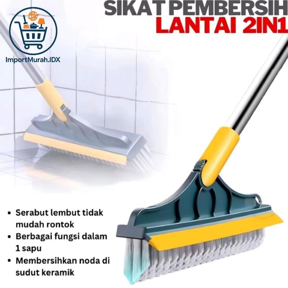 Sikat Lantai Wiper Pembersih Lantai Dinding Kamar Mandi Gagang Panjang