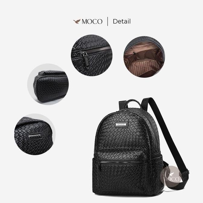 Key- Moco Official - Crovia Bag Fashion Tas Ransel Wanita Kulit Backpack Kuliah Sekolah Unisex Croco
