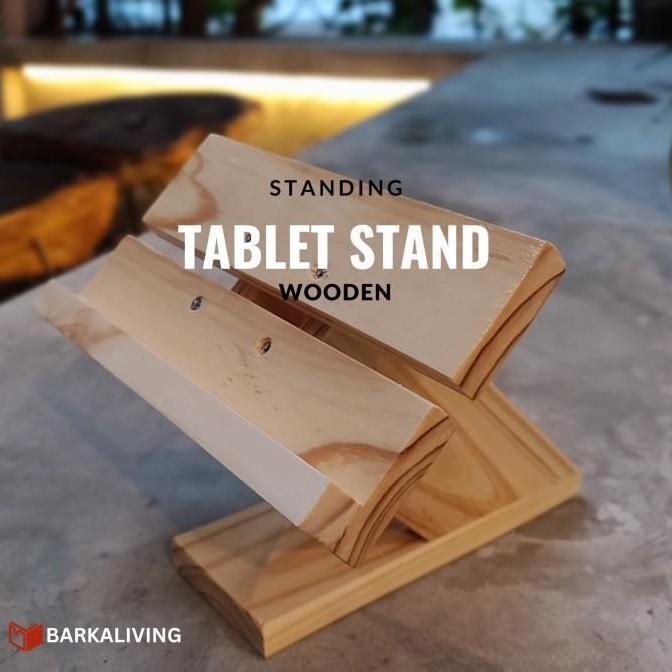 New- Wooden Holder Ipad Stand Tablet Cashier / Dock Kasir Ipad Tablet Kayu