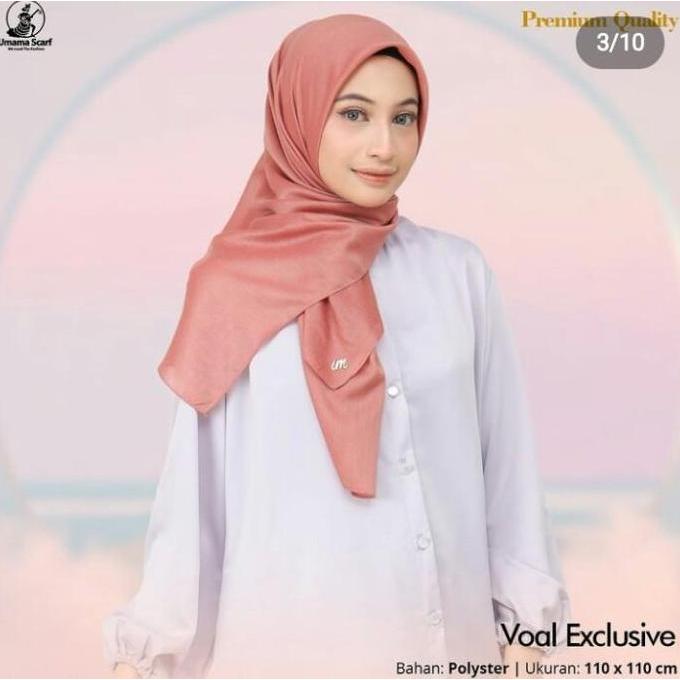 New- Hijab Jilbab Kerudung Segiempat Voal Umama Exclusive Logo Gold