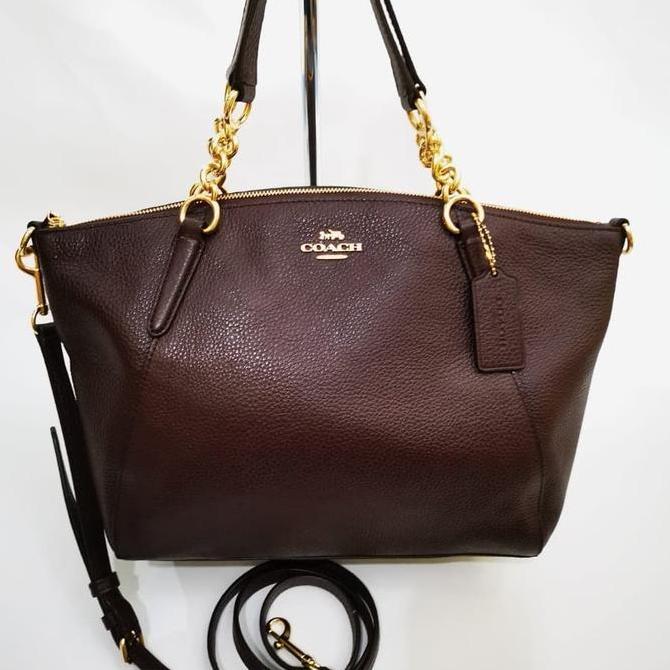 Tas Coach Small Kelsey Chain Oxblood 1