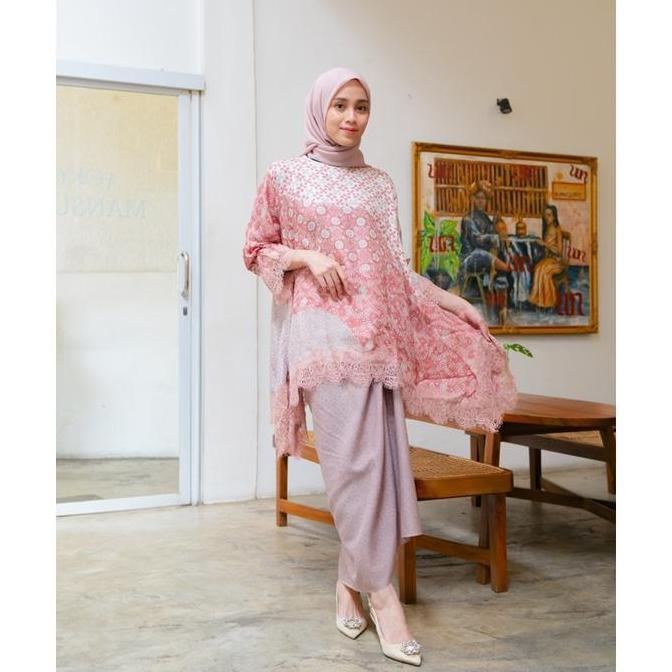Baju Atasan Blouse Set Celana Batik Viscose Modern Pesta Kondangan