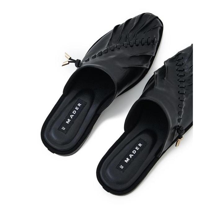 Mader Pleatsy Mules - Black