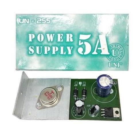 KIT POWER SUPPLY 5A DC 12V SERI UN-255 1 TRANSISTOR 1 JENGKOL REGULATOR PSU 5 AMPER