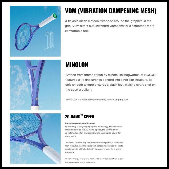 Yonex Ezone 100L 285G Blast Blue - Raket Tenis Best Seller