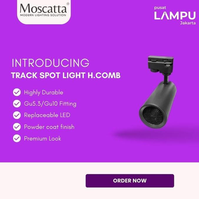 Moscatta Track Light Rell with honeycomb compatible for philips master MR16 + trafo philips