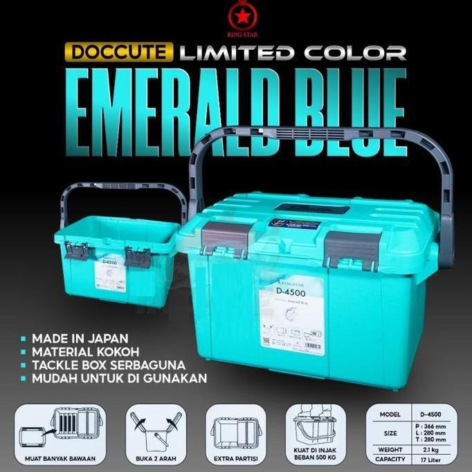 Tackle Box | Box Pancing Ring Star DOCUTTE - 4500 Limited Emerald Blue DIN