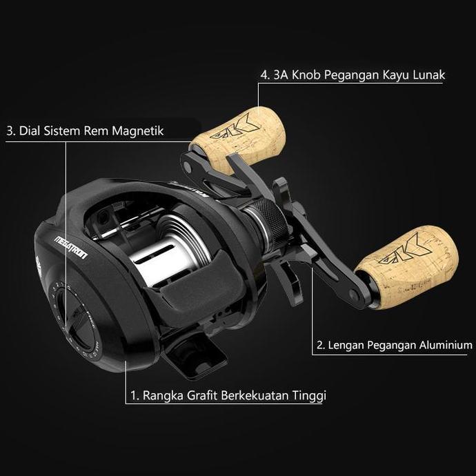 [Official] Kastking Royale Megatron Reel Bc Long Cast Reel Pancing Baitcasting Kiri/Kanan, 7.2:1 Ras