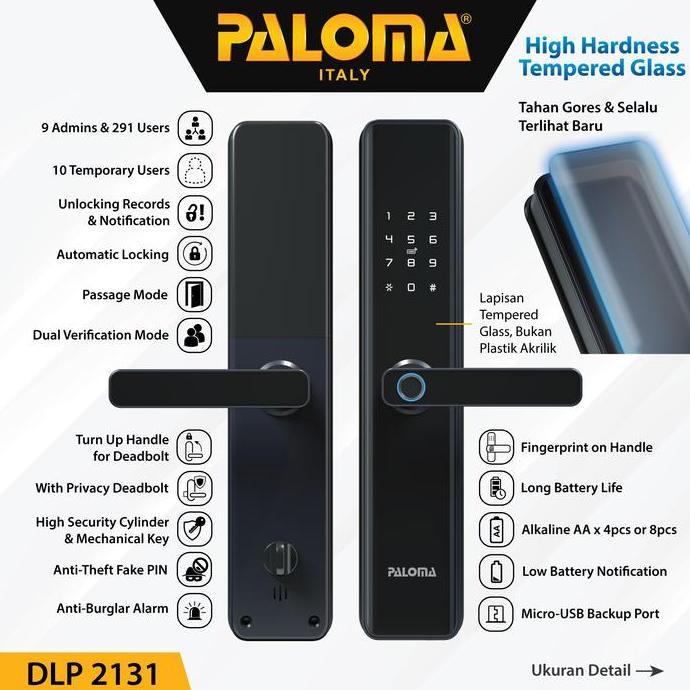 rendalens - seyven smart door lock digital app sliding door lock usb pintu kaca