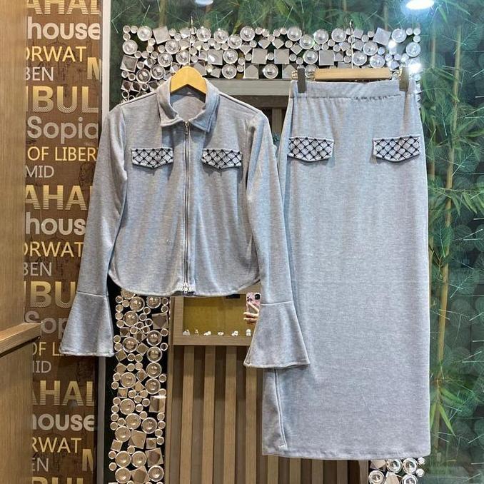 Set 2 in 1 KNIT by bombshells / set wanita / set 3 in 1 / ootd kondangan / set pakaian kekinian