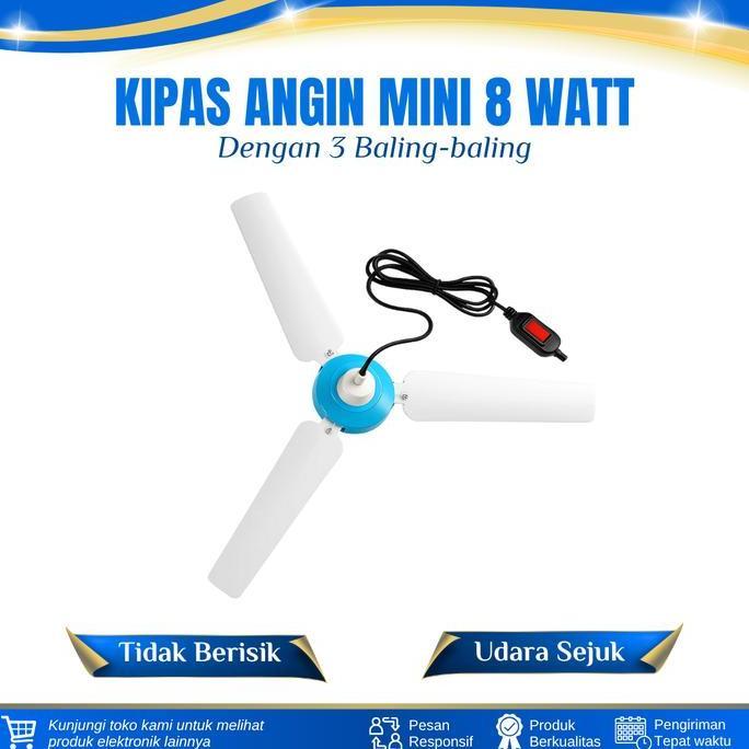 Kipas Angin Gantung Plafon Kipas Angin Niga 8 Watt 3 Baling-Baling