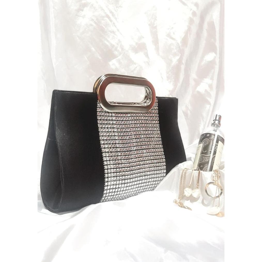 EXCLUSIVE` ORIGINAL TAS SATIN AZKIA MODEL CLUCTH DAN SELEMPANG BAHAN SATIN HALUS cOCOK NUAT KE PESTA