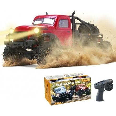 EAZYRC FMS Atlas 6x6 1/18 RC Crawler RTR- Waterproof Rock Crawler 6x6 All-Wheel Drive LED Lights