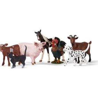 Schleich Farm World - Farm Animal Playset with Dog, Cat, Pig, Goat, Rooster, Baby Horse and Cow Toys