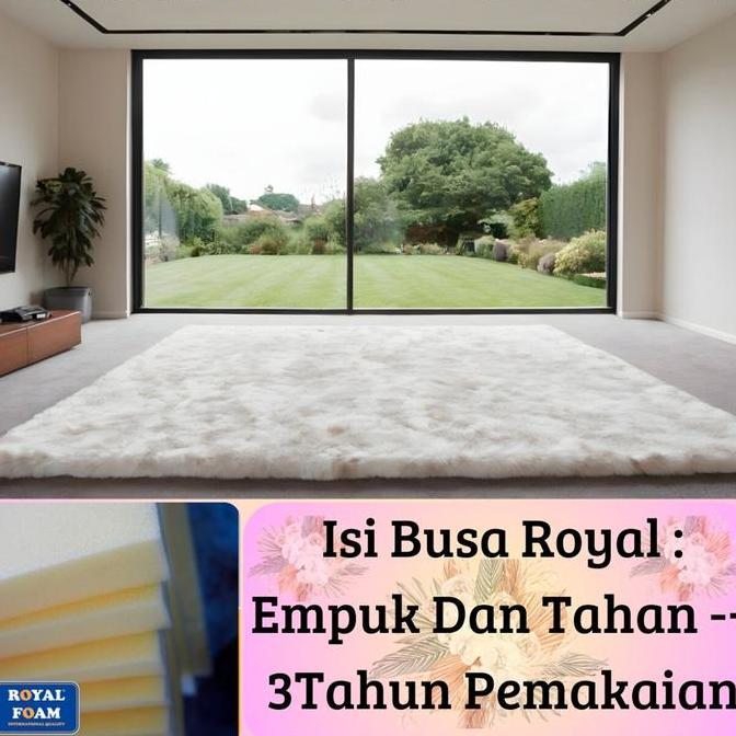 Karpet Bulu Rasfur Polos 150x100 / Karpet Bulu Empuk / Karpet / Kasur Lantai / keseluruhan 2,5CM