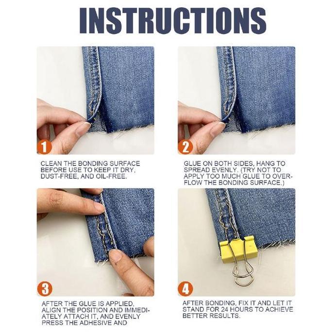 CALAVO Lem Perbaikan Kain 50ml/ Lem Perekat Khusus Serbaguna / Lem Kain Denim Jeans / Jahit Kuat Glu