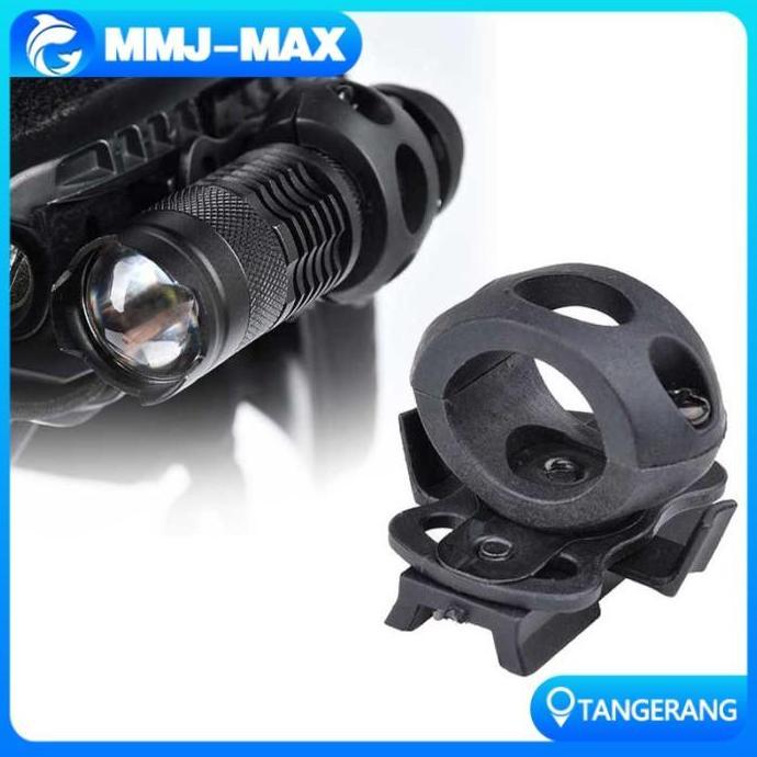 WODRUFT Holder Clip Senter Helmet Tactical  Holder Senter Helm Safety Quick Release Outdoor