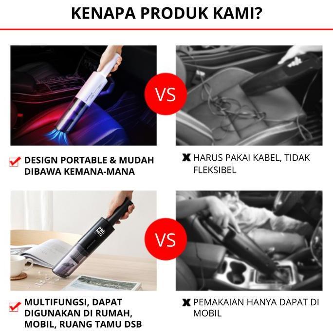 Amanahjamin- Premio Mini Vacuum Cleaner Penyedot Debu Mobil Rumah Portable Wireless